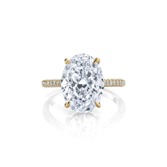 Anillo Oval Pavé en Plata 925 Dorada