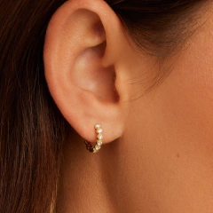 Argollas Audrey Plata 925 Dorada 13 mm - comprar online