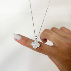 Collar Trebol Magico Pavé en Plata 925 - comprar online