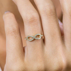 Anillo Infinito Brillante Oro Italiano 18 kilates en internet