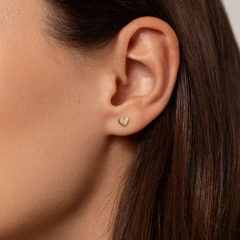 Aros Petite Corazon Oro Italiano 18 kilates 6 mm - comprar online