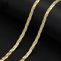 Gargantilla Trenzada Plata 925 Italiana Tres Colores Espesor 3 mm - comprar online