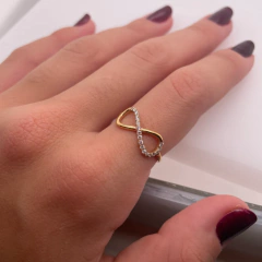 Anillo Infinito Mitad Brillante Oro Italiano 18 kilates - comprar online