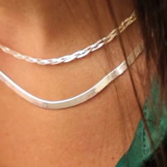 Gargantilla Trenzada Italiana Plata 925 - comprar online