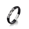 Pulsera Nudo de Cuero Negro