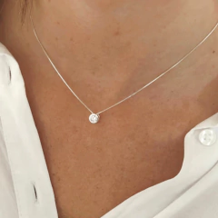 Collar Punto Luz Bisel en Plata 925 5 mm - comprar online