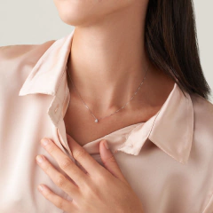 Collar Punto de Luz en Oro Blanco 18 Kilates 5 mm en internet