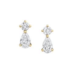 Aros Colgantes Gota Plata 925 Dorada