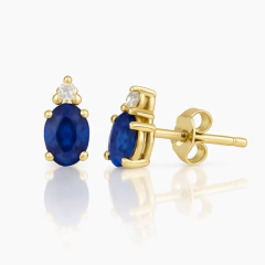 Aros Petite de Zafiros y Diamantes en Oro Italiano 18K