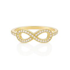 Anillo Infinito Brillante Oro Italiano 18 kilates - comprar online