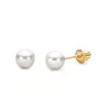 Aros Perlas Oro 18 kilates 5 mm