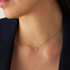 Collar Punto Luz Pasante en Oro Italiano 18 Kilates 5mm en internet