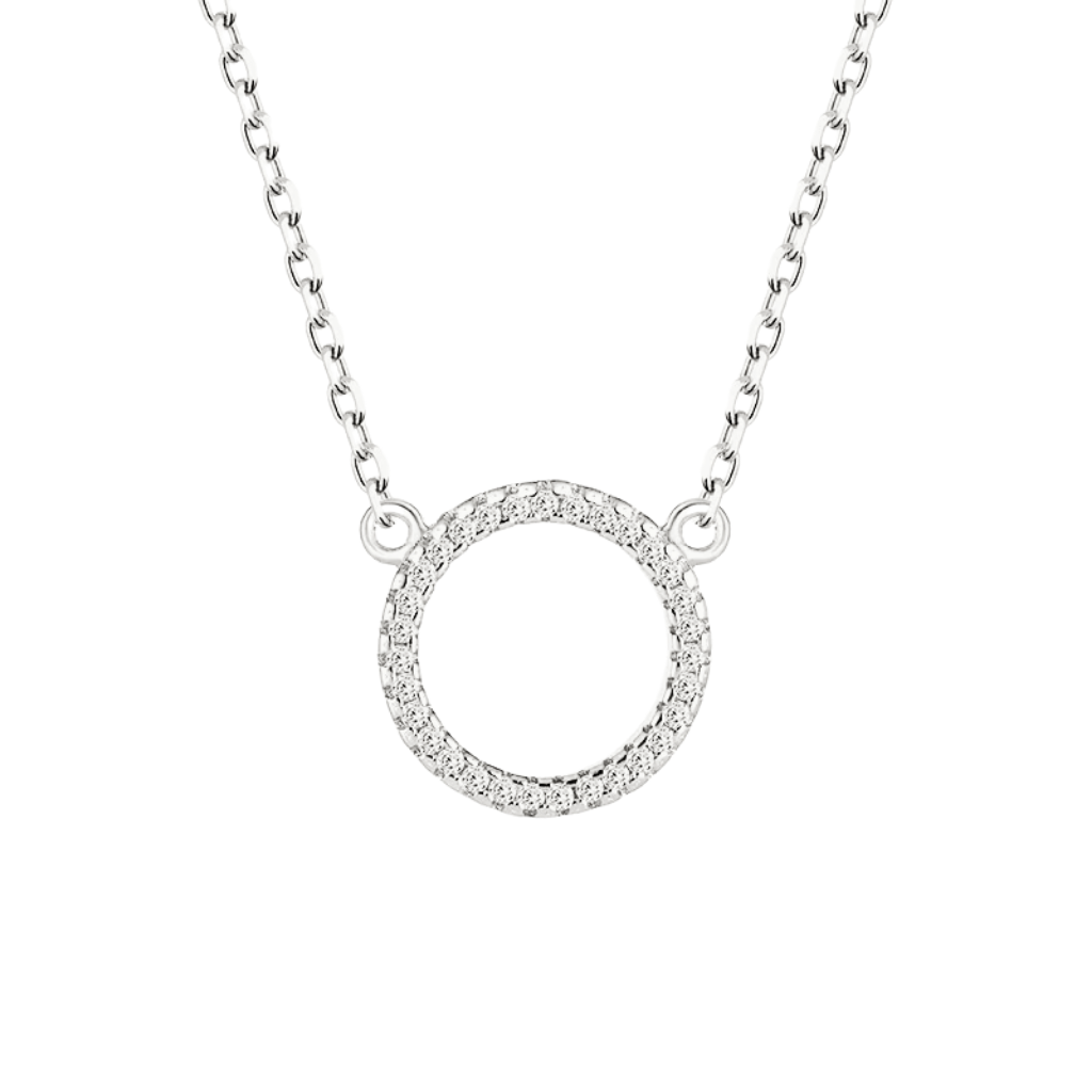 Collar Circulo Reluciente En Plata 925 thumbnail 3
