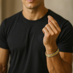 Pulsera para Hombre Oyster en Acero Inoxidable Bi Color - comprar online