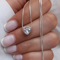 Collar Bisel Corazon Plata 925 en internet
