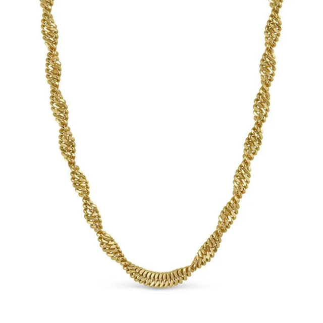 Cadena Singapur Diamantada Oro Italiano 18 Kilates 45 Cm Espesor 3 Mm thumbnail 2