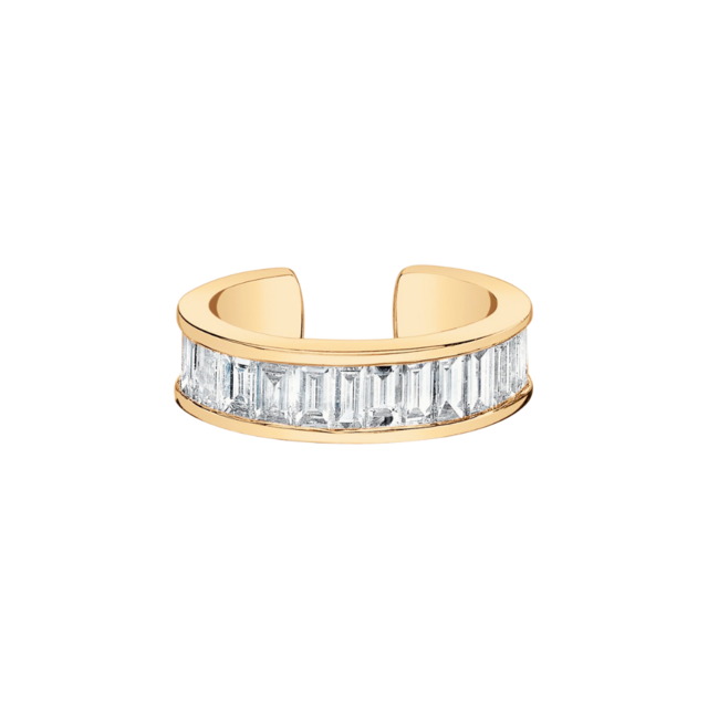Ear Cuff Baguette Plata 925 Dorada thumbnail 2