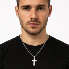 Dije Cruz para Hombres en Acero - comprar online