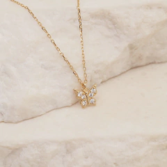 Collar Mariposa Plata 925 Dorada - comprar online