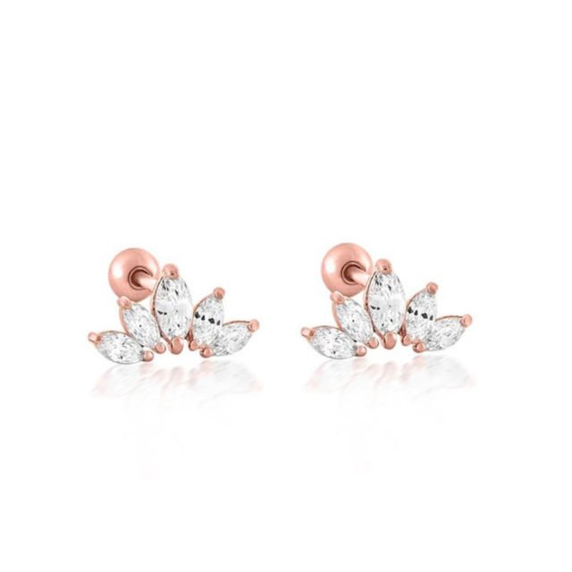 Aros Flor De Loto Plata 925 Rosa thumbnail 2