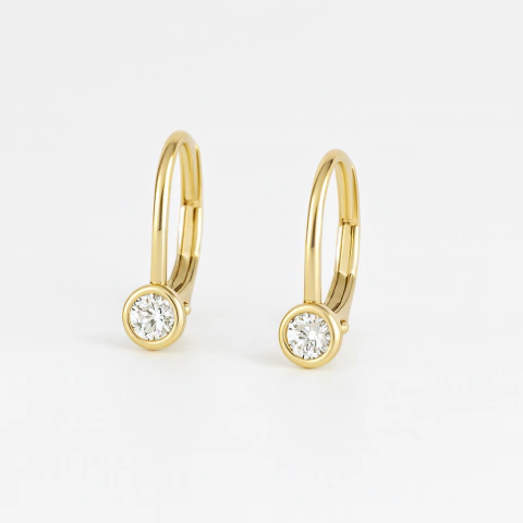 Aros Brisura Bisel Plata 925 Dorada - comprar online