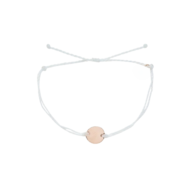 Pulserita Hilo Blanco Chapita Plata Rosa thumbnail 2