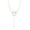 Corbatero Elegante de Plata 925 Dorada con Corazón y Circonias