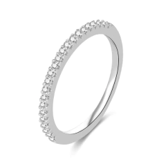 Anillo Medio Sin Fin Eternidad Pavé en Plata 925