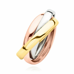 Anillo Enlazado Tres Colores Acero