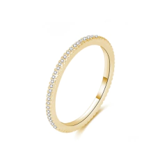 Anillo Medio Sin Fin Eternidad Pavé en Plata 925 Dorada - comprar online