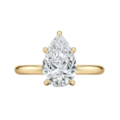 Anillo solitario gota en Plata Dorada - comprar online