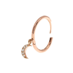Argollitas Media Luna Plata 925 Rosa en internet