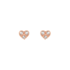 Aritos Mini Corazon Plata 925 Rosa