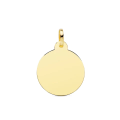 Medalla Redonda Personalizable en Oro 18 Kilates 17 mm