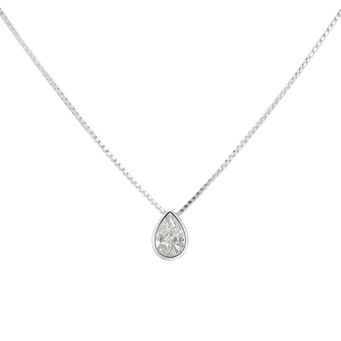 Collar Bisel Gota de Luz en Plata 925 - comprar online