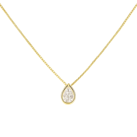 Collar Bisel Gota de Luz en Plata 925 Dorada - comprar online