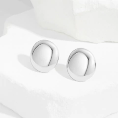 Aros Petite Boton Lady Di Acero Blanco - comprar online