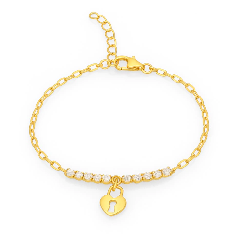 Pulsera CANDADO de amor de Plata Dorada