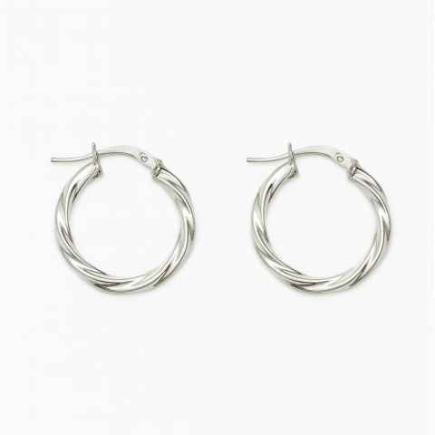 Argollas Torzadas Plata Italiana 925 - comprar online
