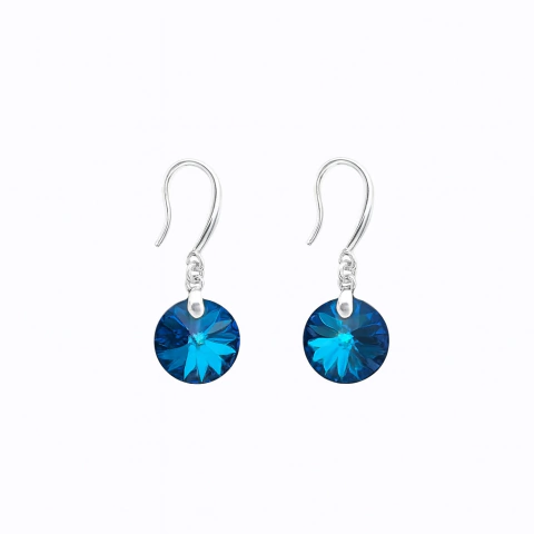 Aros Petite Bermuda Blue en Plata 925 y Sw 13mm - comprar online