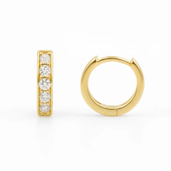 Argollas Petite Corazon de Luz en Oro Italiano 18 Kilates 10mm - comprar online