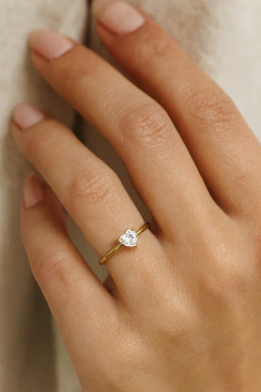 Anillo Corazon Plata 925 Dorada en internet