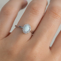 Anillo Roseta Opalo Blanco Plata 925 en internet