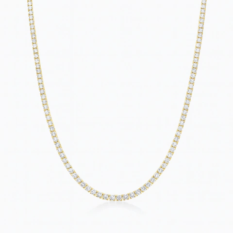 Collar Tenis con cierre cajon en Plata 925 Dorada - comprar online