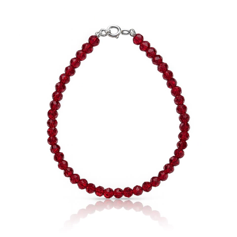 Pulsera Rubí Boreal de Plata de Ley 925 y Cristales Sw.