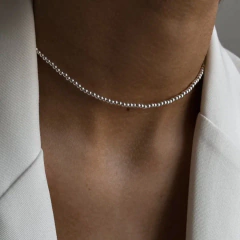 Gargantilla Bolitas Plata 925 3 mm - comprar online