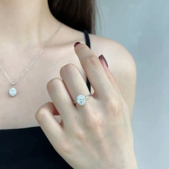 Collar Halo Oval en Plata 925 - comprar online