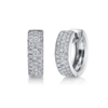 Argollas Huggies Tres Filas Pavé Plata 925 18 mm