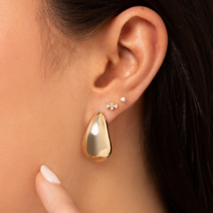 Aros Bottega Plata 925 Dorada 25 mm - comprar online