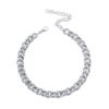 Pulsera Eslabon Cubano Pavé y Plata 925 Unisex